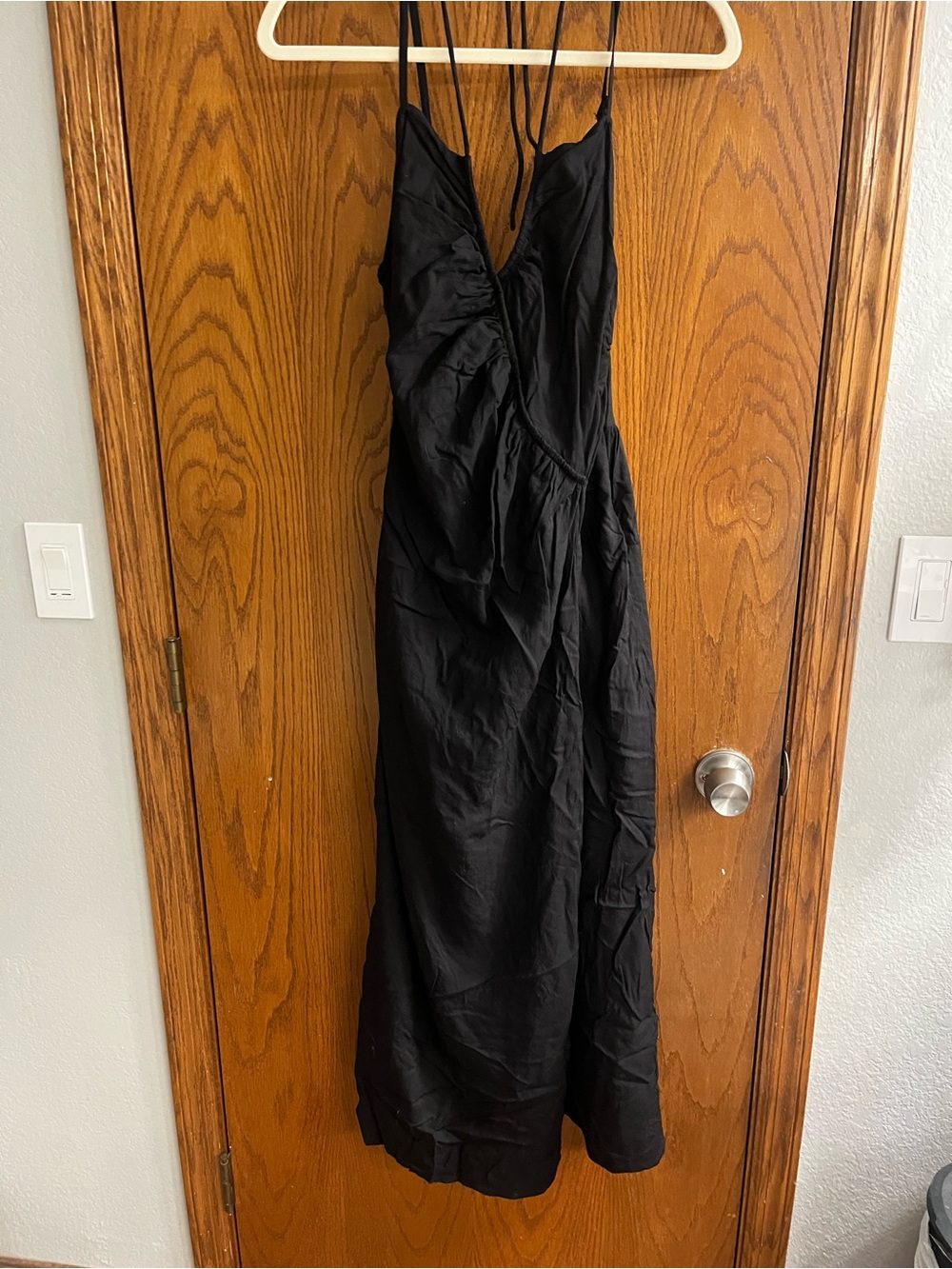 Molly Bracken Black Spaghetti-Strap Maxi Dress
